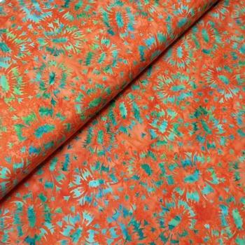 ORANGE PETROL - Madrid - Batikstoff aus Indonesien